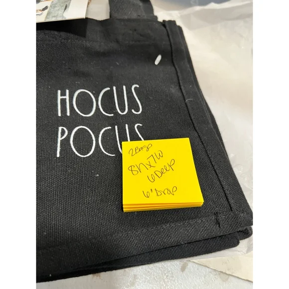 (2) Rae Dunn Small Canvas Black Hocus Pocus Tote Bag NWT - Picture 6 of 6